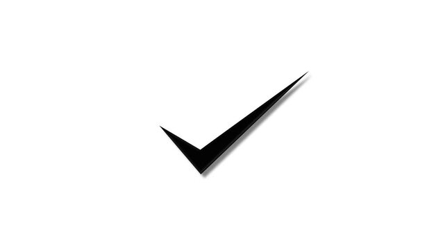Check mark simple symbol of approval success and correct choice animation