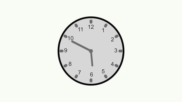 Simple round analog clock with face and numbers animation