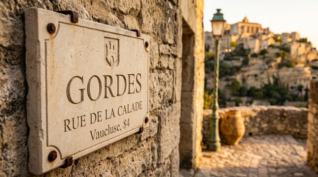 Gordes Street Sign in Historic French Village
