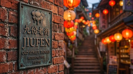 Jiufen Old Street Taiwan Historic District with Red Lanterns © BlackBridge Media