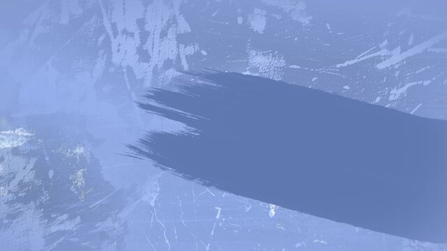 Abstract animated background with a blue brush stroke on a light blue background and vintage scratches. Grunge texture with looping fast animations. Suitable for titles and presentations.