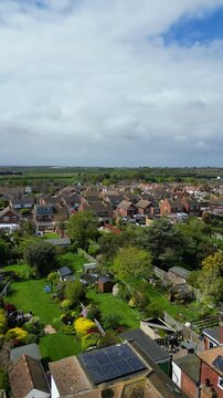 Aerial Footage of British Tourist Attraction at Ramsgate Beach and Ocean City at West Cliffs Kent, England, United Kingdom. Drone Camera Footage Was Captured on April 21st, 2024
