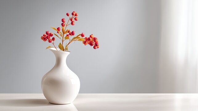 vase colour isolated have flower on the table,on light room background