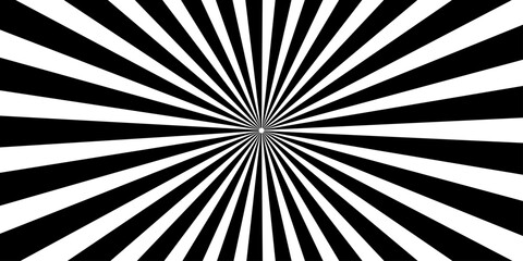 A striking black and white radial burst pattern emanates from a central point, creating a dynamic and hypnotic visual effect. © Queality Full