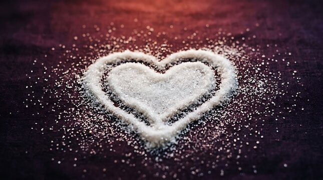 Heart symbolizing friendship sugar heart on dark wood background love and connection concept