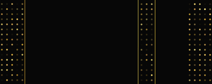 Dark background with golden lines and glittering dots