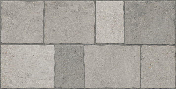 Rustic stone pavement texture, weathered grey flagstone tiles background, natural granite masonry wall for architectural design and landscaping