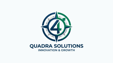 Fototapeta premium Quadra Solutions company logo design.