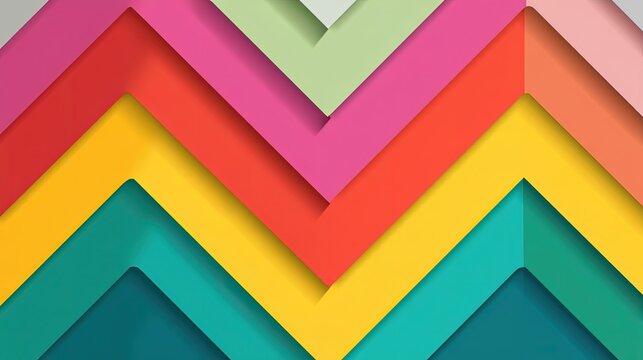 Vibrant rainbow chevron background, a colorful vector design for an Apple phone wallpaper. Bright and playful colors with clean lines of color forming the chevrons, perfect as your new 