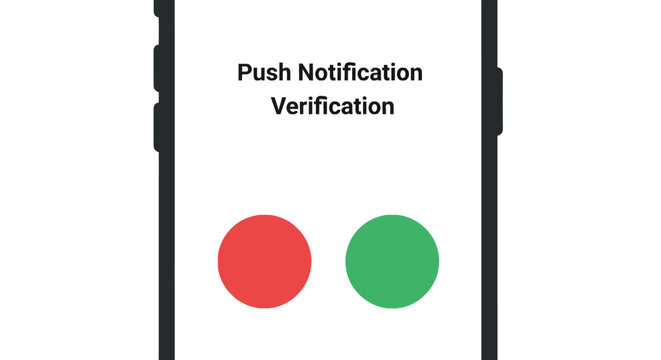 Smartphone screen showing push notification verification interface