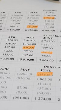 Investment and savings planning through budget assessment. Marked financial details for precise expense control. Business growth strategies, profitability evaluation, and fiscal management