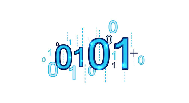 Binary code digits zero and one for digital data