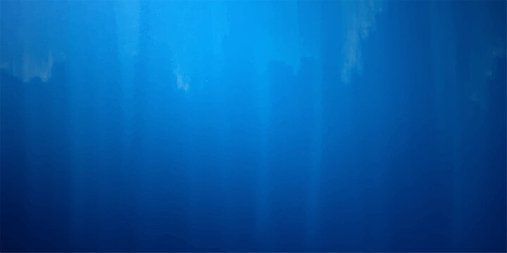 Abstract Underwater World with Sunlight Rays Blue Ocean Bubbles Deep Sea Marine Background and Scuba Diving Illustration Loop Design