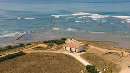 Vue panoramique sur la pointe nord de l'île d'Oléron depuis le phare de Chassiron © Franck
