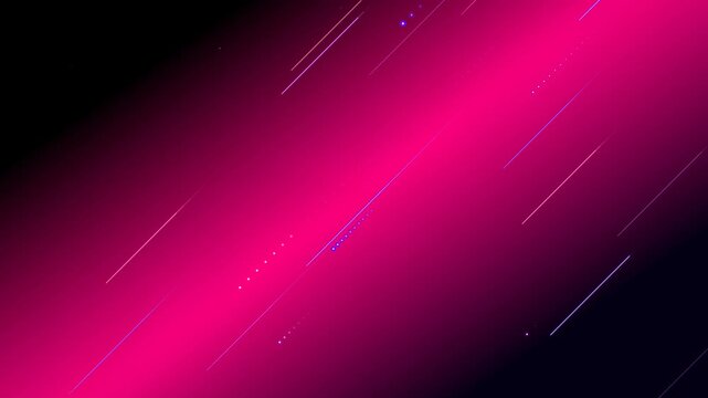 Abstract seamless loop of moving neon magenta data lines on background