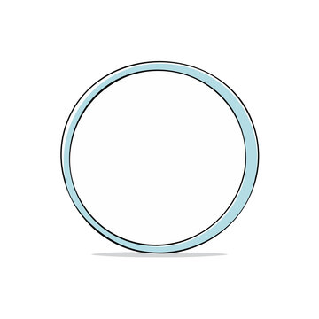 Simple light blue circle illustration with soft shadow