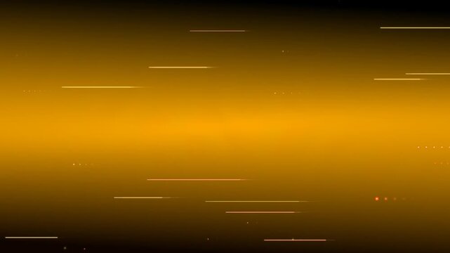Abstract seamless loop of moving neon gold data lines on background
