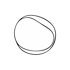 Obraz premium Abstract hand drawn circle shape with flowing lines and simple outline for design elements