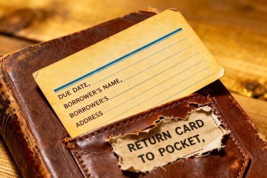 Vintage Library Card in Leather Case