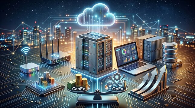Cloud computing and business financial optimization concept