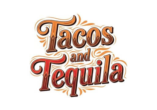 Tacos and tequila creative typography design for mexican restaurant menu or food festival party invitation