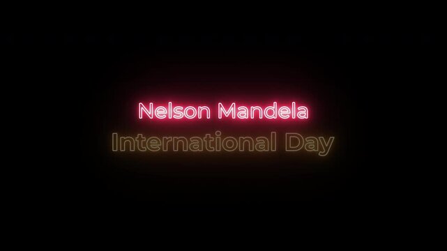 Nelson Mandela International Day Animation, Animated Nelson Mandela International Day  Text effect with Nelson Mandela International Day celebratory Motion Graphic for Festivals and Greetings