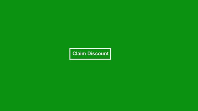 Mouse cursor pointer click on Claim Discount button. Mouse cursor click animation. Call to action button animated with Mouse pointer cursor click press animation.