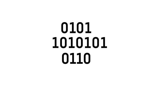 Digital binary code sequence on white background
