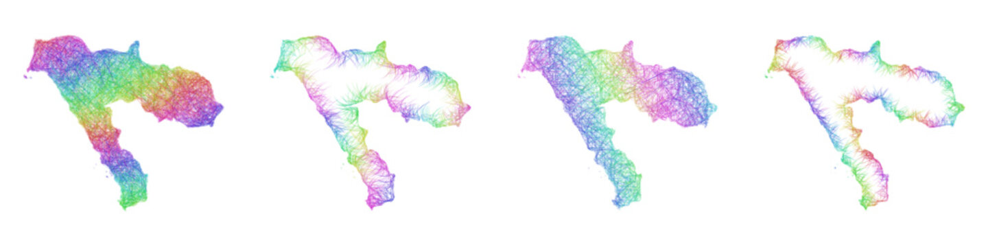 Multicolor sketch Tabuk map design set