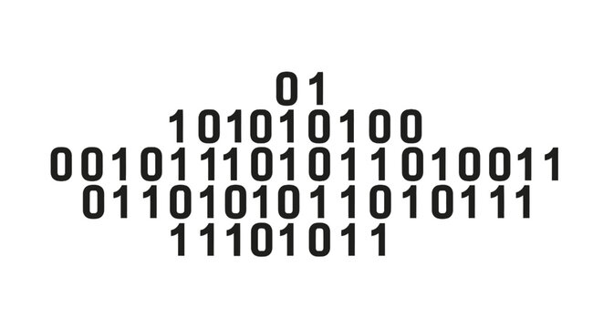 Binary code data in diamond pattern arrangement