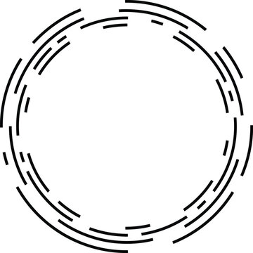 Abstract circular frame made of dashed lines, vector design element for logo or border