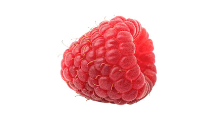 Single fresh ripe red raspberry berry fruit isolated on a transparent background organic sweet snack © novakovich-png