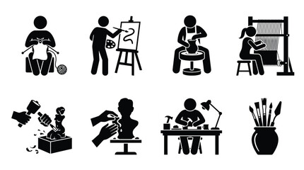 Obraz premium Arts and Crafts Silhouette Icon Collection