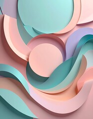 Abstract colorful paper cutout design elements.