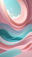 Abstract colorful wavy shapes background design.