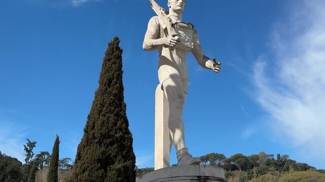 Heroic Marble Athlete Statue at the Historic Stadio dei Marmi in Foro Italico Rome