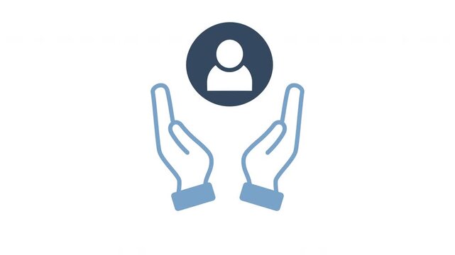 Human resources icon animation video for people, person, user, profile, employee, leadership, worker, manager, men at work, headhunter