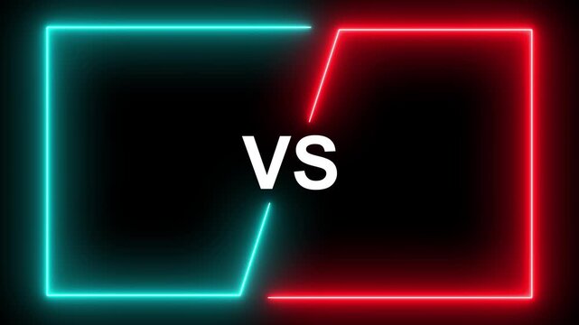 Neon vs versus bar icon animation, VS versus bars multiplayer co op team. versus bars icon animation. Competition vs match game, battle vs sport. 4k animated.