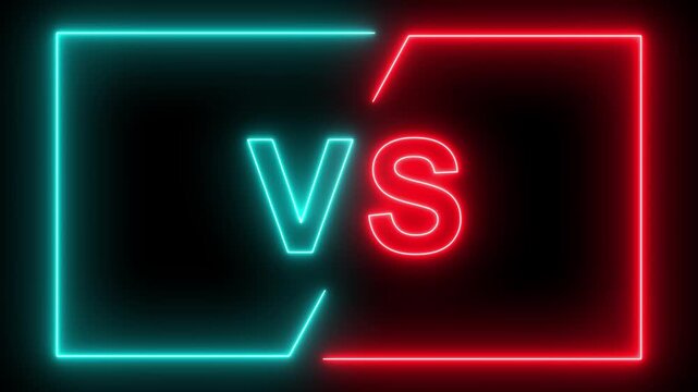  Neon line Versus vs bars icon. vs game match team challenge sign symbol, 4k