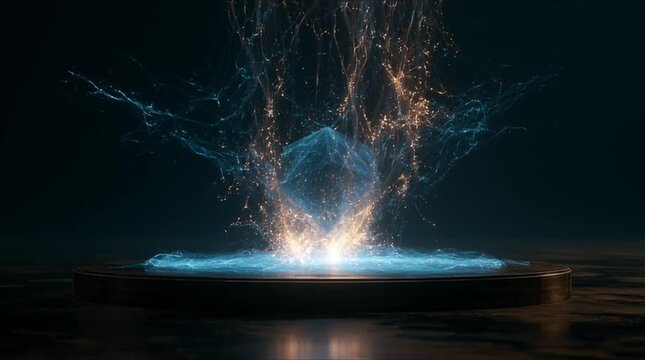 Quantum data oasis with fixed perspective and flowing energy vortex (AI Generated)