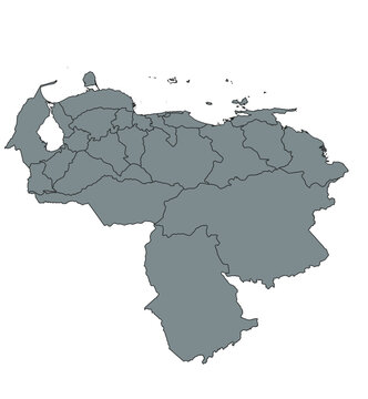 Outline Vector Map of Venezuela with Country Border