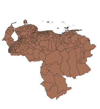Outline Vector Map of Venezuela
