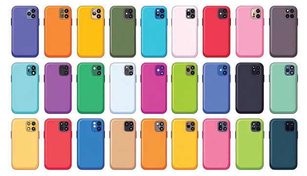 Variety of colorful smartphone back covers.