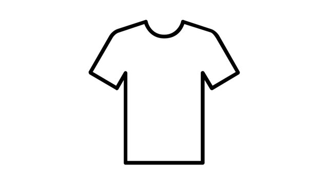 Minimal clean flat vector line icon of a soccer jersey front, perfect for tournament brackets, player profiles, or customizable uniform templates.