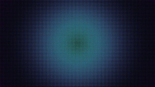 Abstract seamless loop of halftone dot grid with neon gradient background