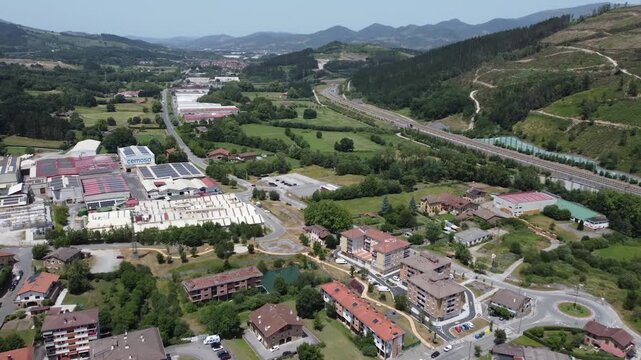 aerial view of the town of Atxondo in the Basque Country