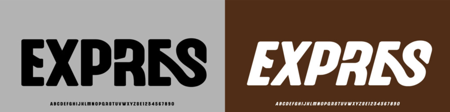 Expres Font, A Regular Futuristic bold sans serif font, italic, designed for technology , fashion brands, logos, and modern headlines.vector illustrations 