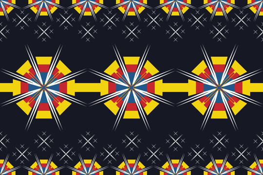  Colorful star border, Geometric star row, Vibrant border pattern