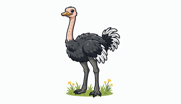 ostrich bird clipart vector illustration