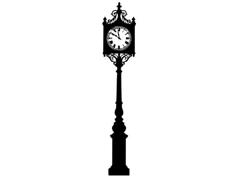 Eine elegante, freistehende Stra&szlig;enlaterne im viktorianischen Stil. KI Generiert